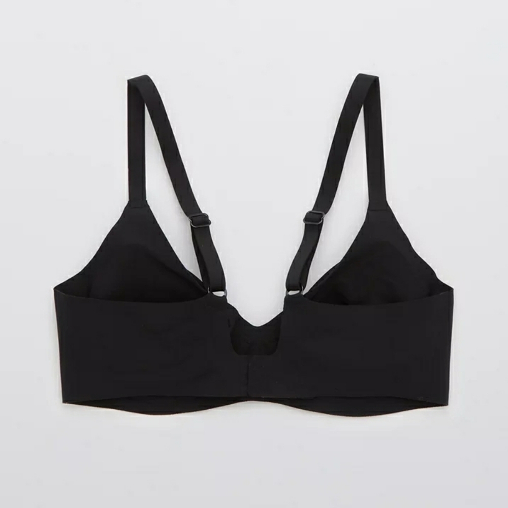 Aerie Smoothez Unlined Bra Black 38DD NWOT Underwire Plunge Bra